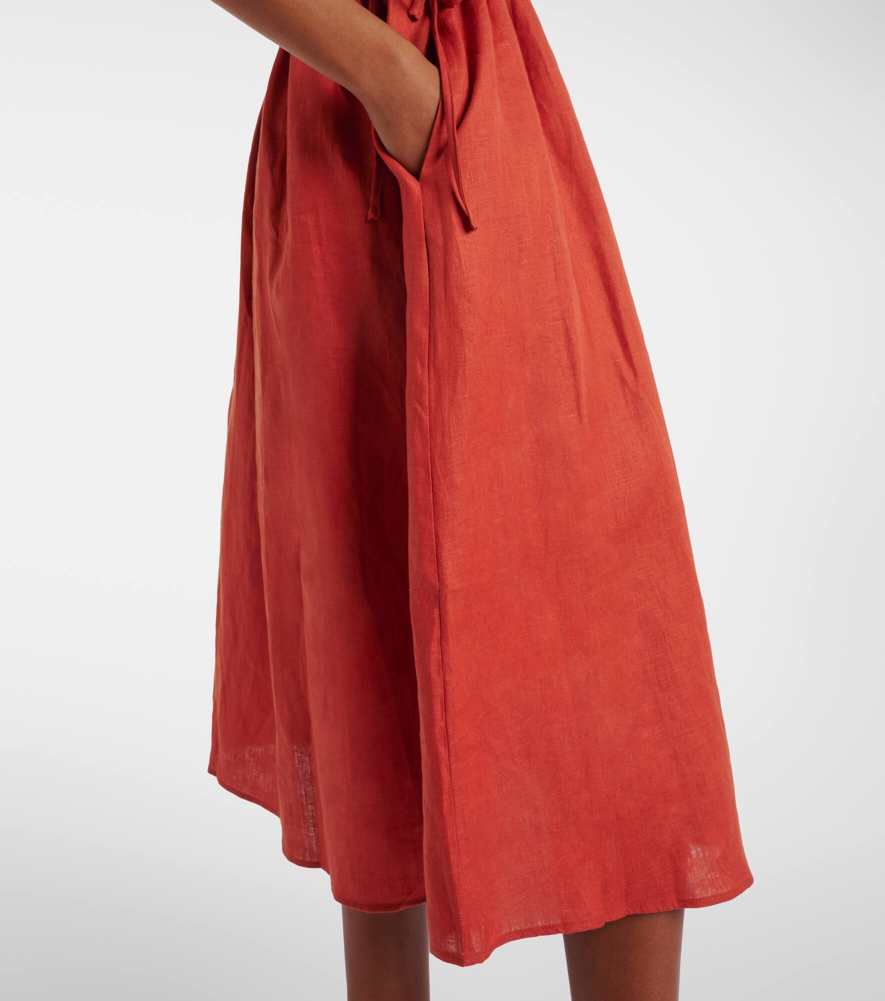 Eze ruched linen midi dress - 5
