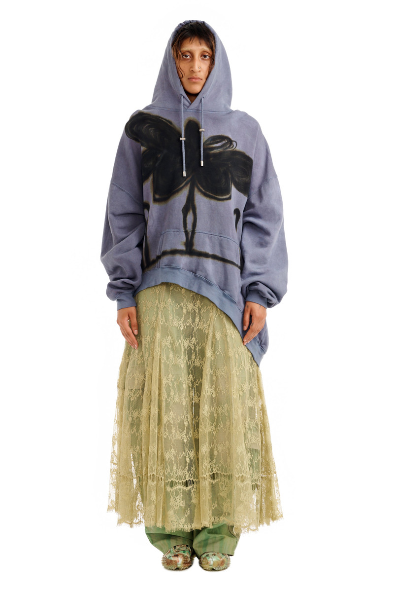 Collina Strada MIDNIGHT FLOWER POT WAVE HEM HOODIE outlook