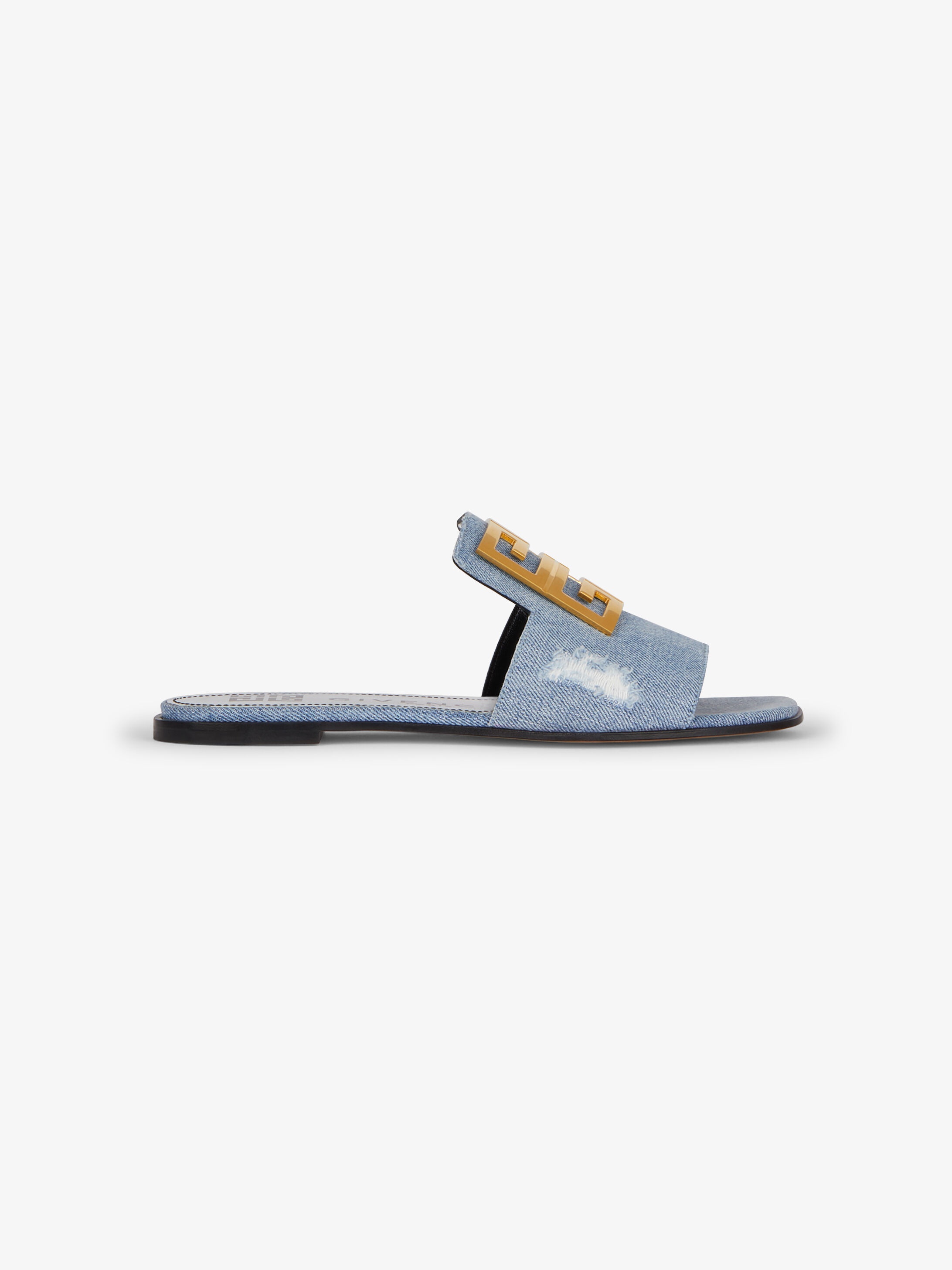 4 G sandals in destroyed denim - 1