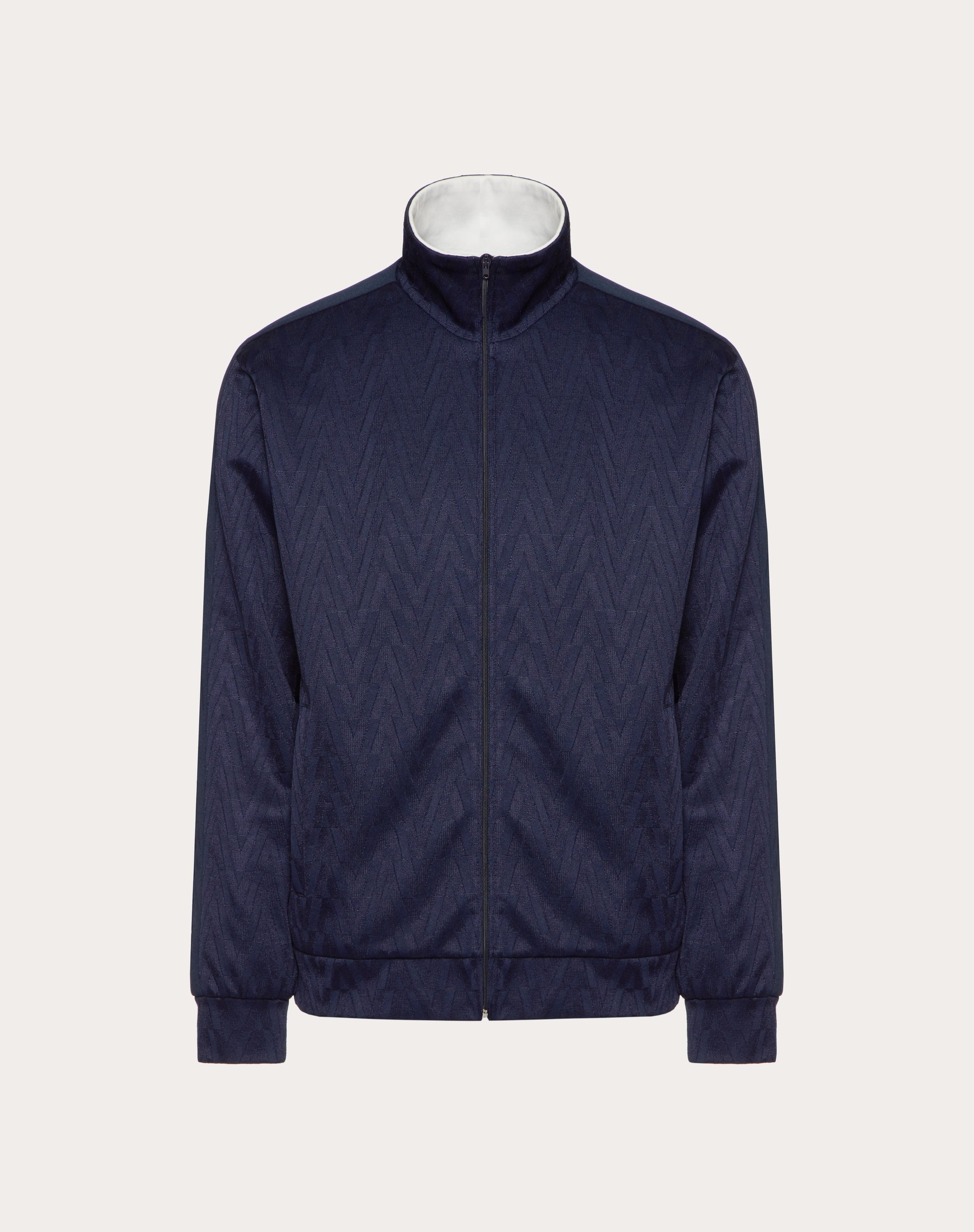 ZIP-UP SWEATSHIRT WITH OPTICAL VALENTINO JACQUARD - 1