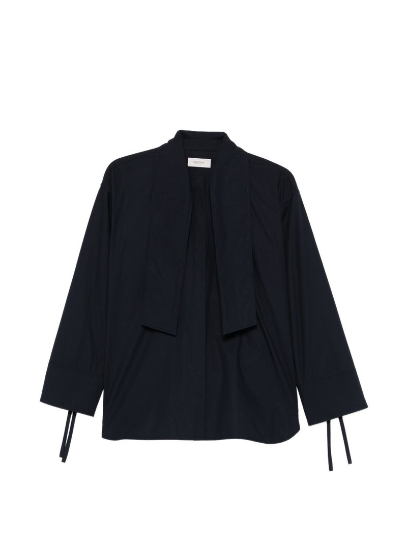 buttoned tie-detail shirt 1