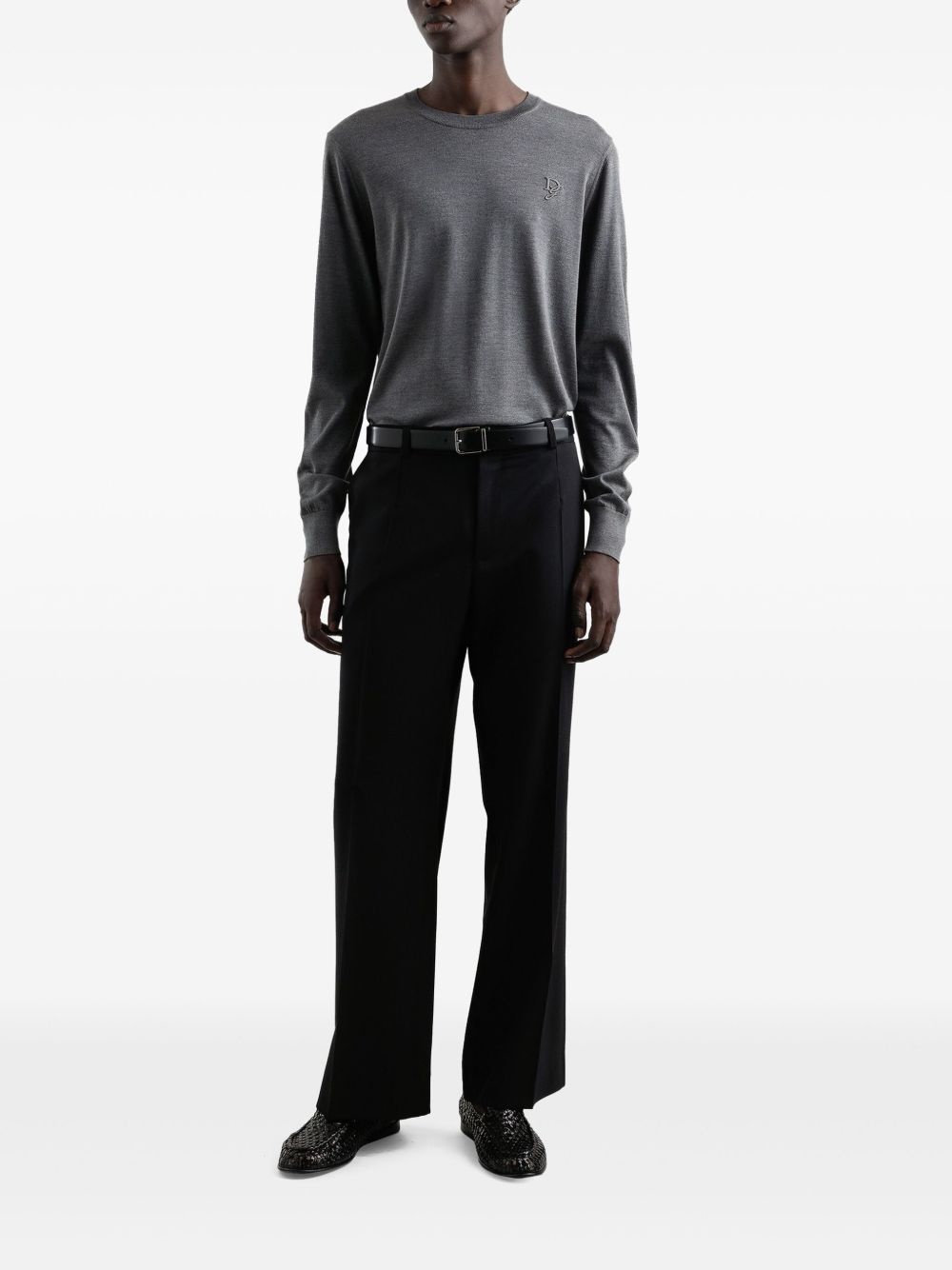 logo-embroidered silk sweater - 2