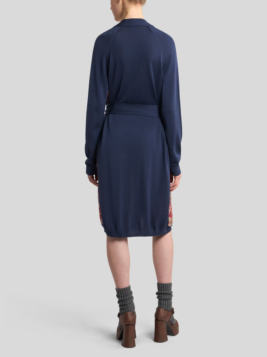 LONG CARDIGAN WITH PRINTED INSERT - 4