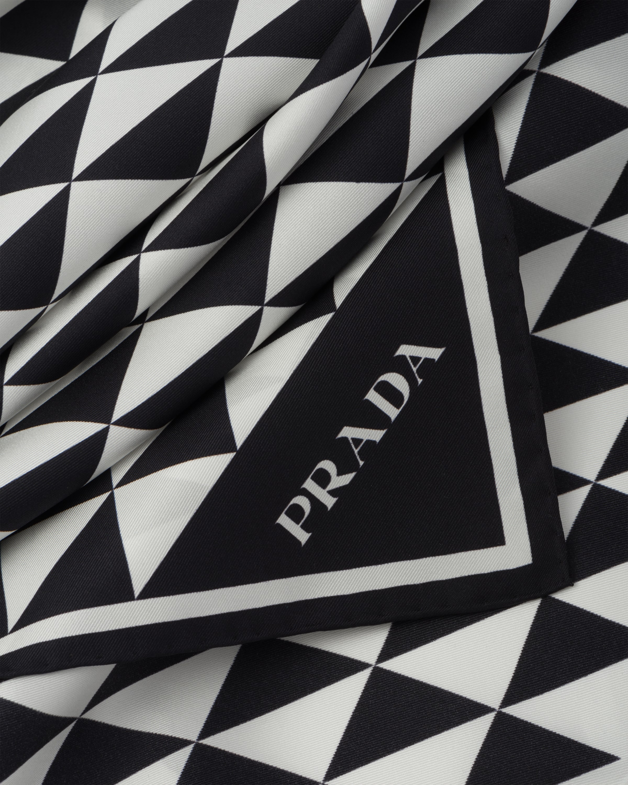 Prada Printed Silk Scarf - Black