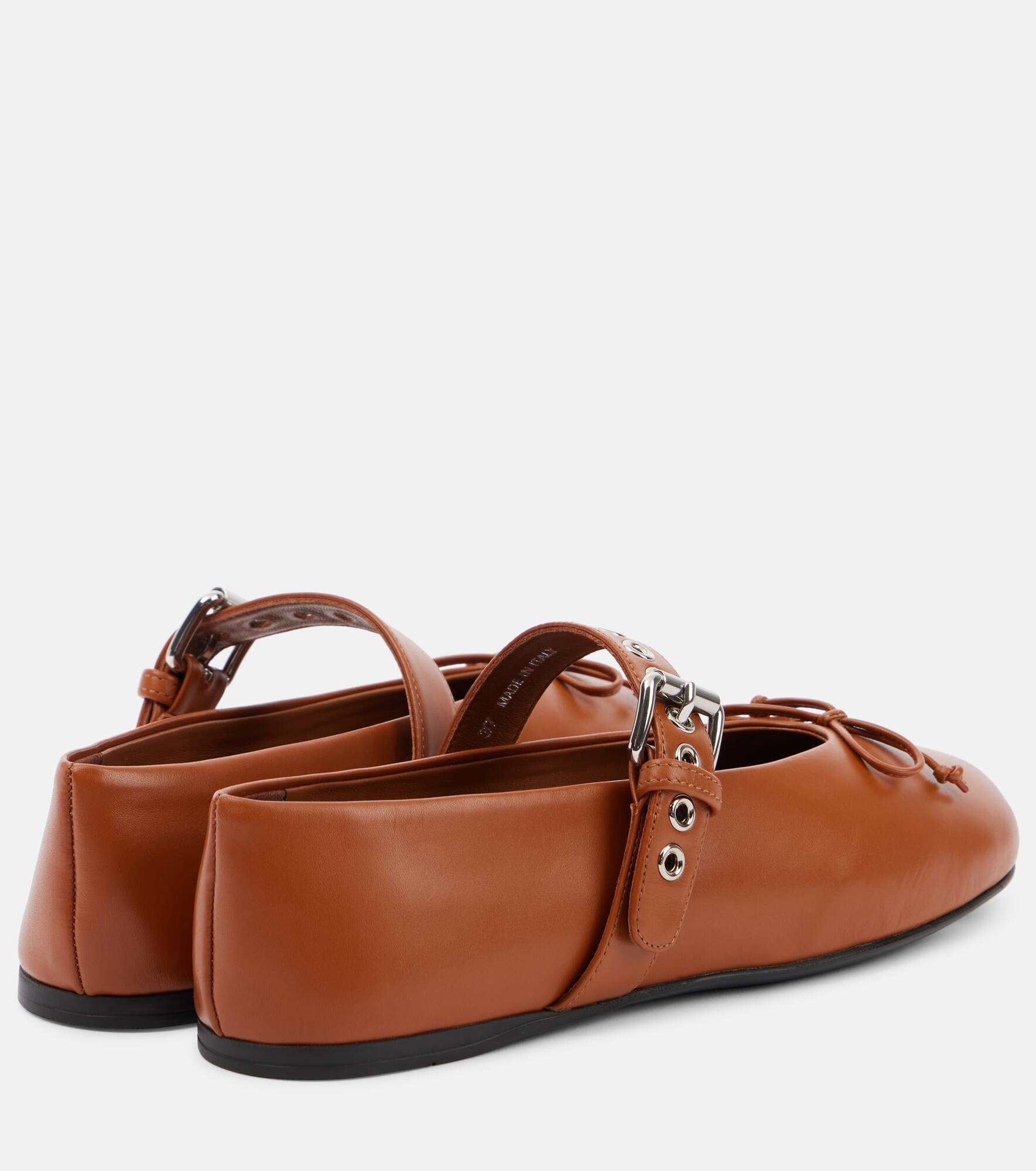 Leather ballet flats - 3