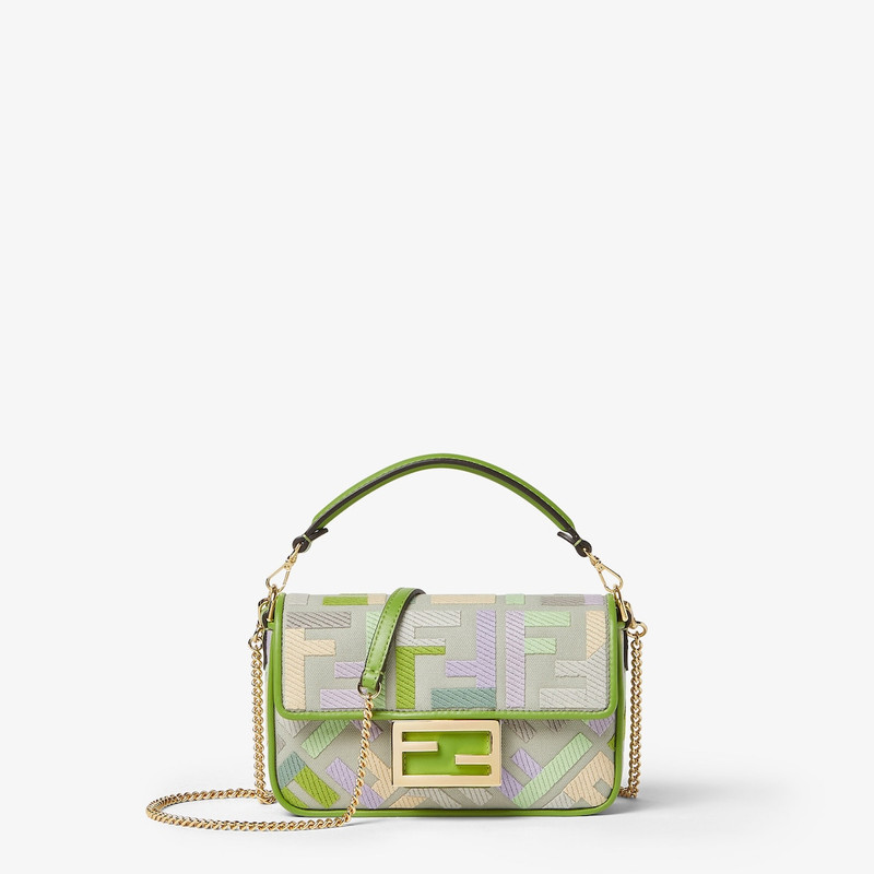 Baguette® Mini Canvas bag with multicolor FF embroidery 1