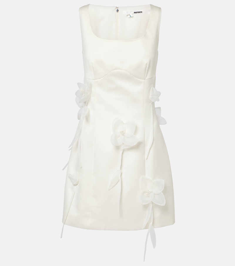 Bridal floral-appliqué minidress 1