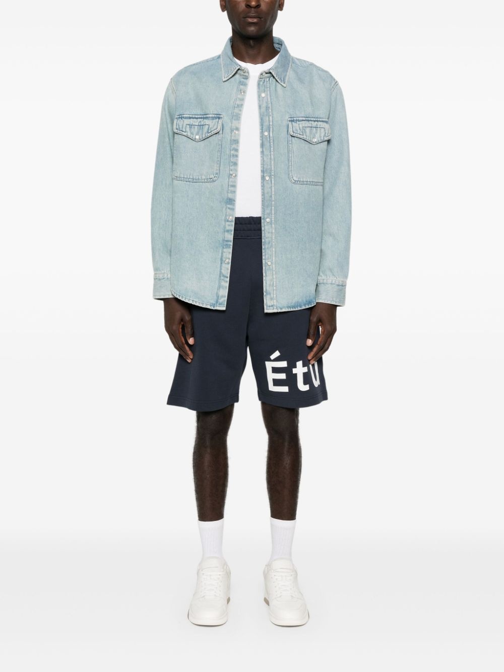 Tempera logo-print cotton shorts - 2
