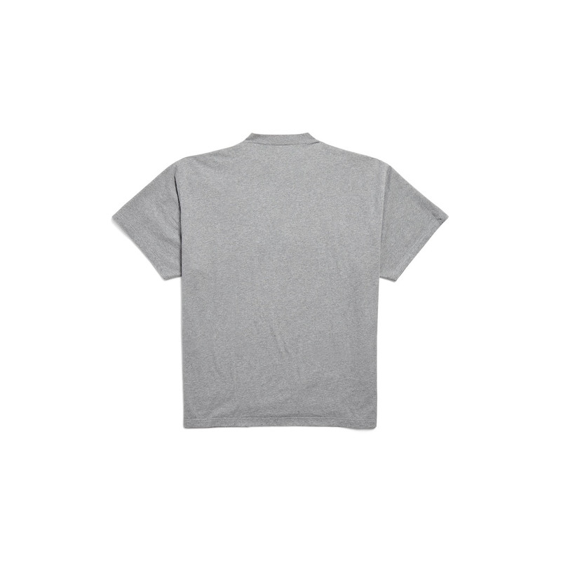 BALENCIAGA Men's Luxury Script Oversized T-shirt in Dark Heather Grey/blue outlook