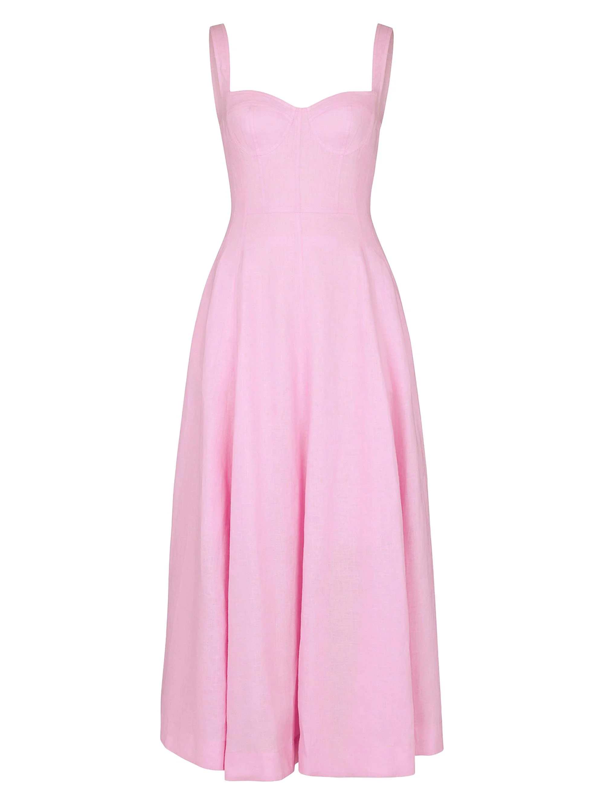Women's Anya Panelled Linen A-Line Maxi Dress - Rose - 1