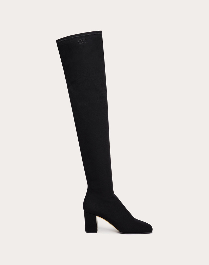 VALENTINO GARAVANI GOLDEN WALK OVER-THE-KNEE BOOT IN STRETCH FABRIC 70MM 1