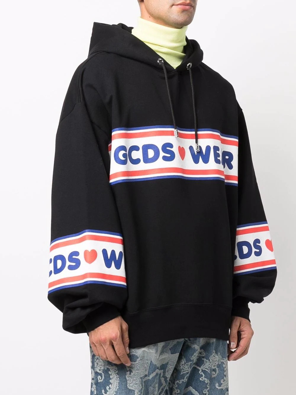 logo-print cotton hoodie - 3