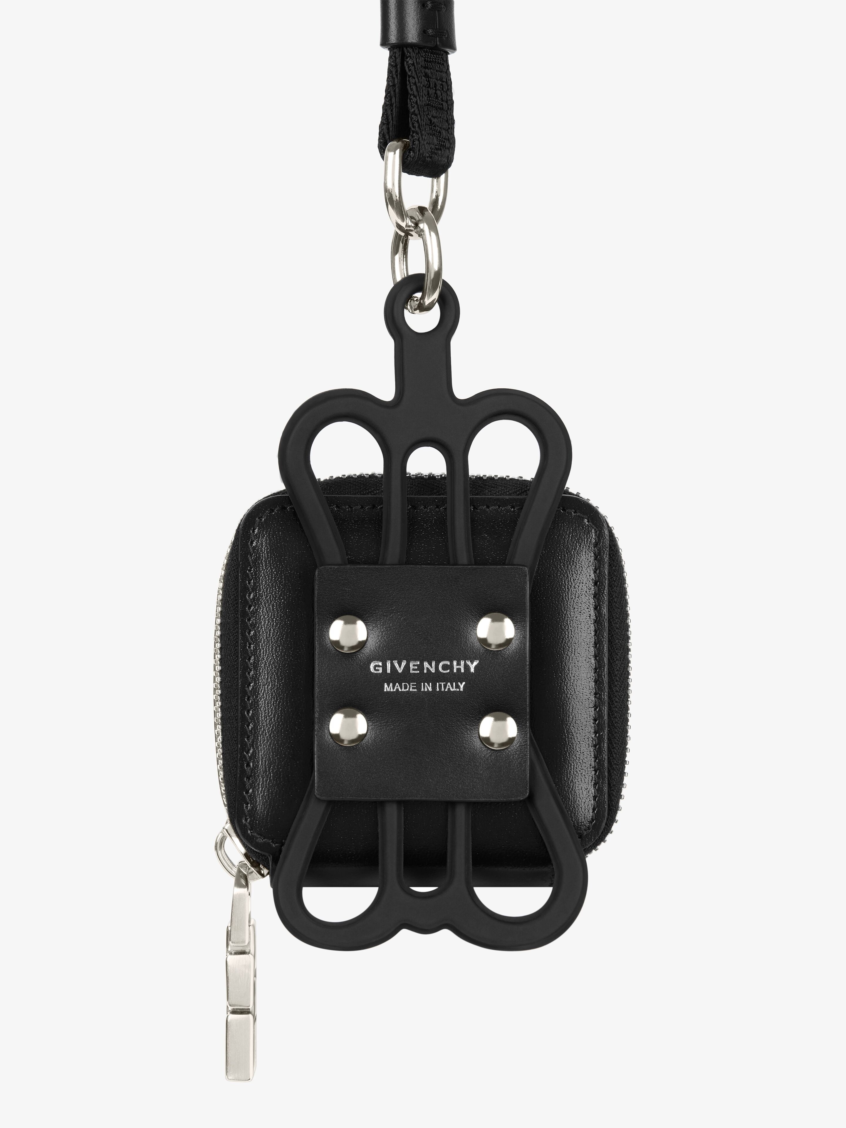 4G PHONE AND AIRPODS HOLDER IN LEATHER AND RUBBER 2