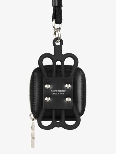 Givenchy 4G PHONE AND AIRPODS HOLDER IN LEATHER AND RUBBER outlook