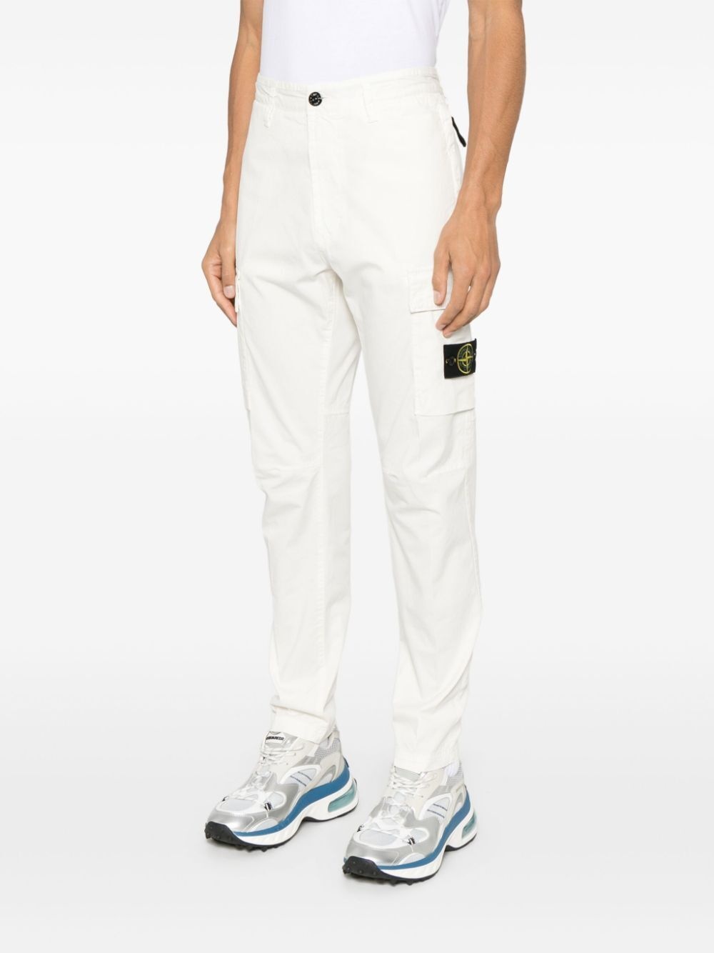 Stone Island Men Tapered Leg Cotton Cargo Trousers - 2