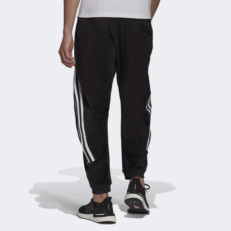 Men's adidas Bundle Feet Stripe Sports Pants/Trousers/Joggers Black H47893 - 3