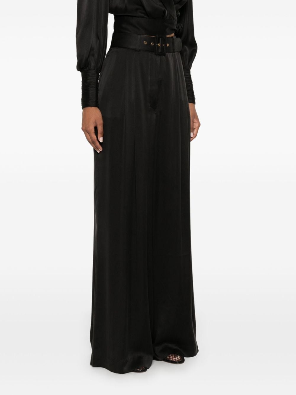 Silk wide-leg trousers - 3