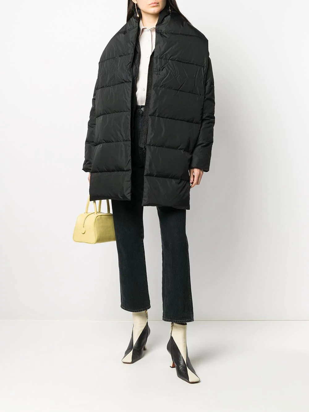 scarf-panelled puffer jacket - 2