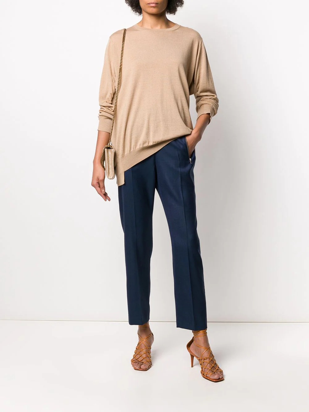 fine-knit asymmetric-hem jumper - 2