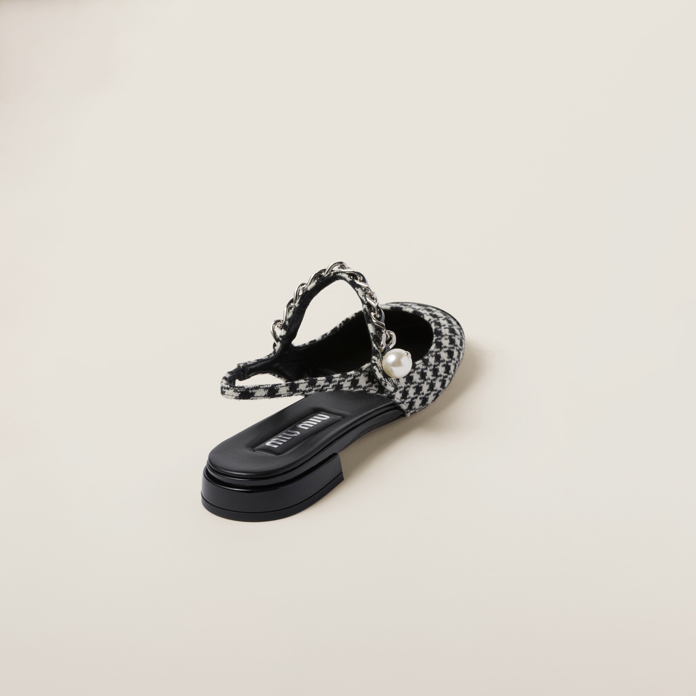 Gingham check and patent leather slingback ballerinas - 2