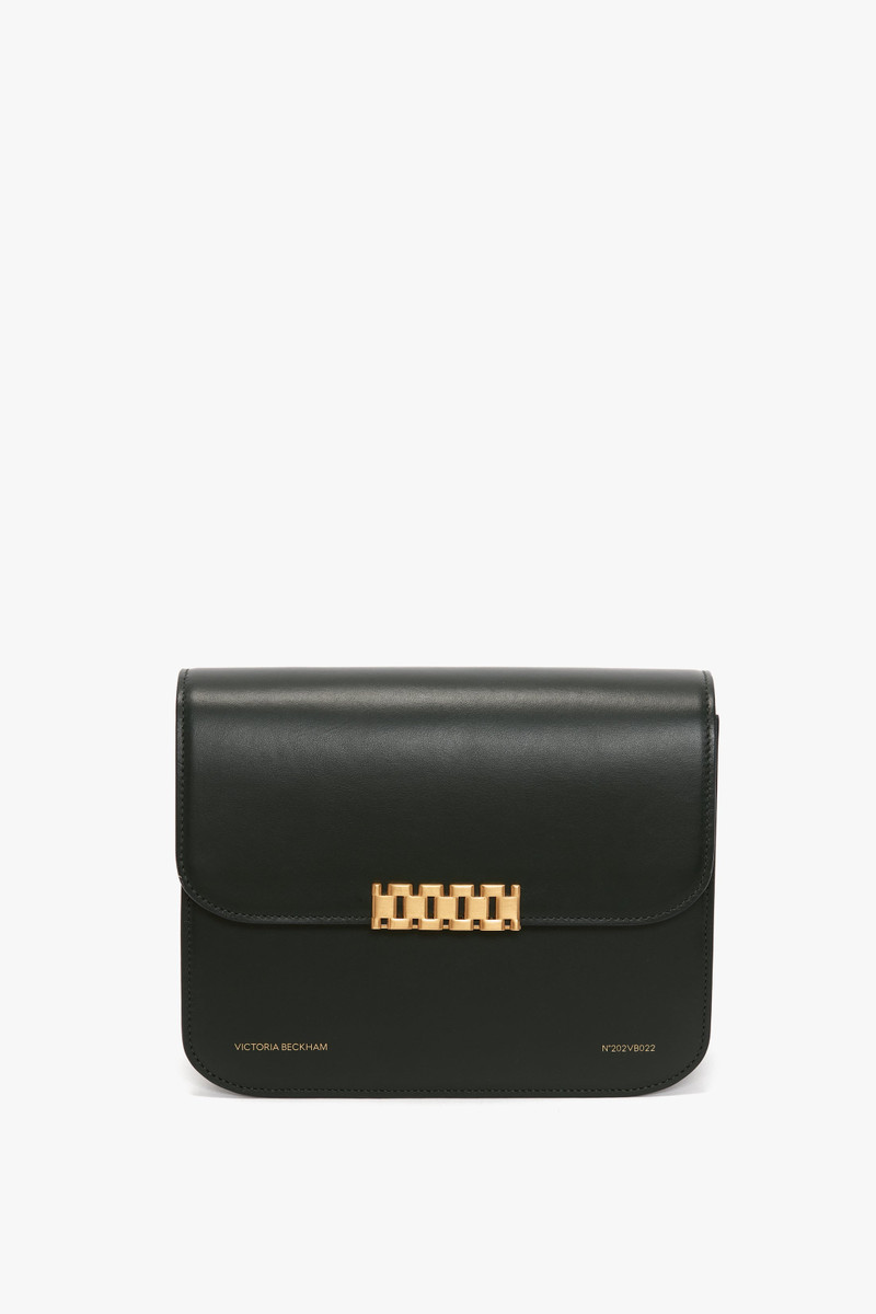 Victoria Beckham Chain Shoulder Bag In Petrol Leather outlook