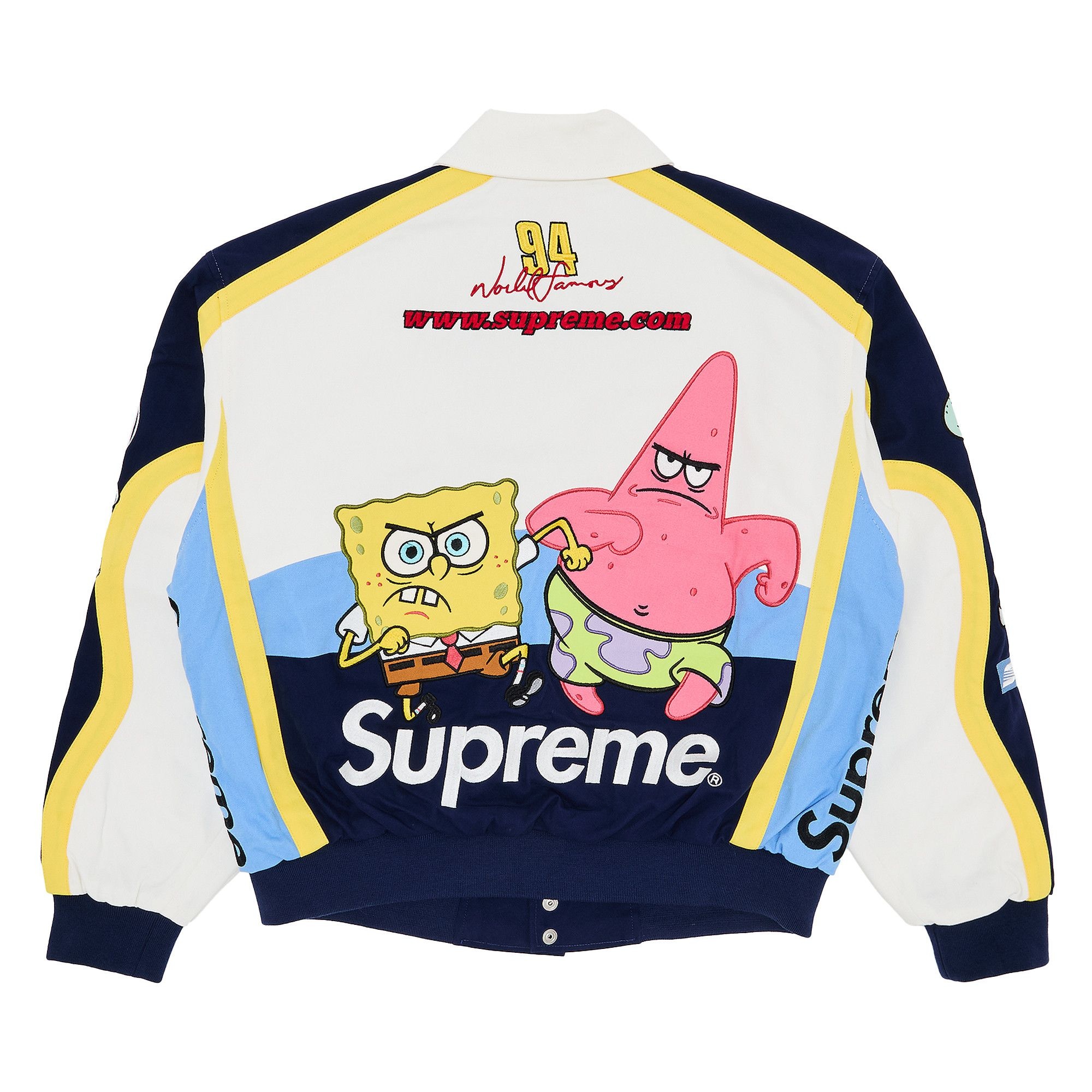 Supreme x Spongebob Squarepants x Jeff Hamilton Racing Jacket 'White' - 2