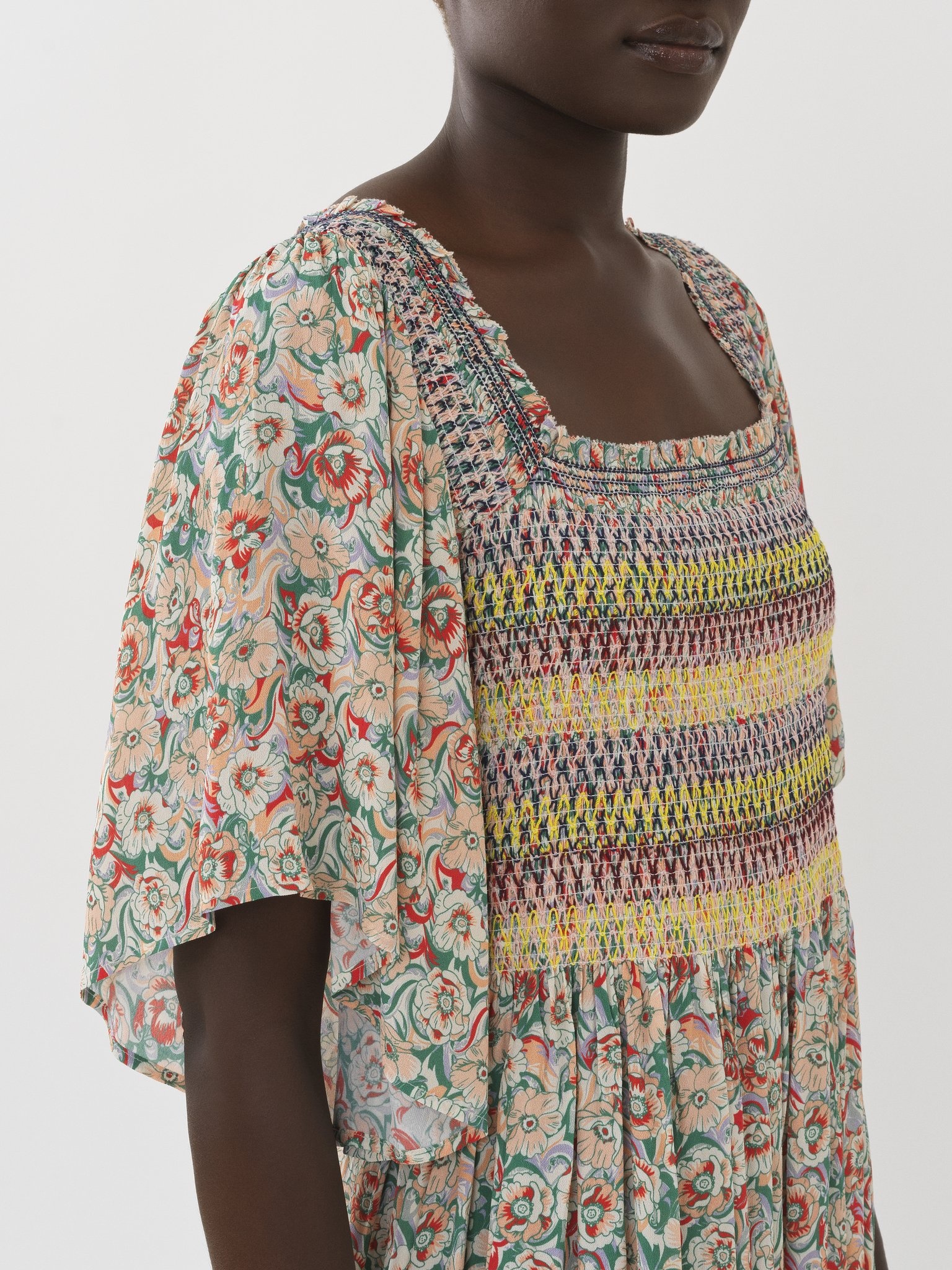 SMOCKED MIDI DRESS - 5