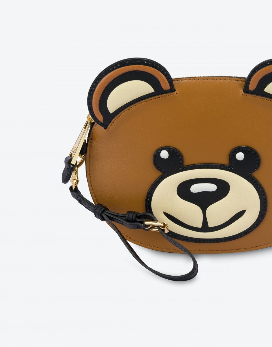 MOSCHINO TEDDY BEAR CALFSKIN CLUTCH - 4