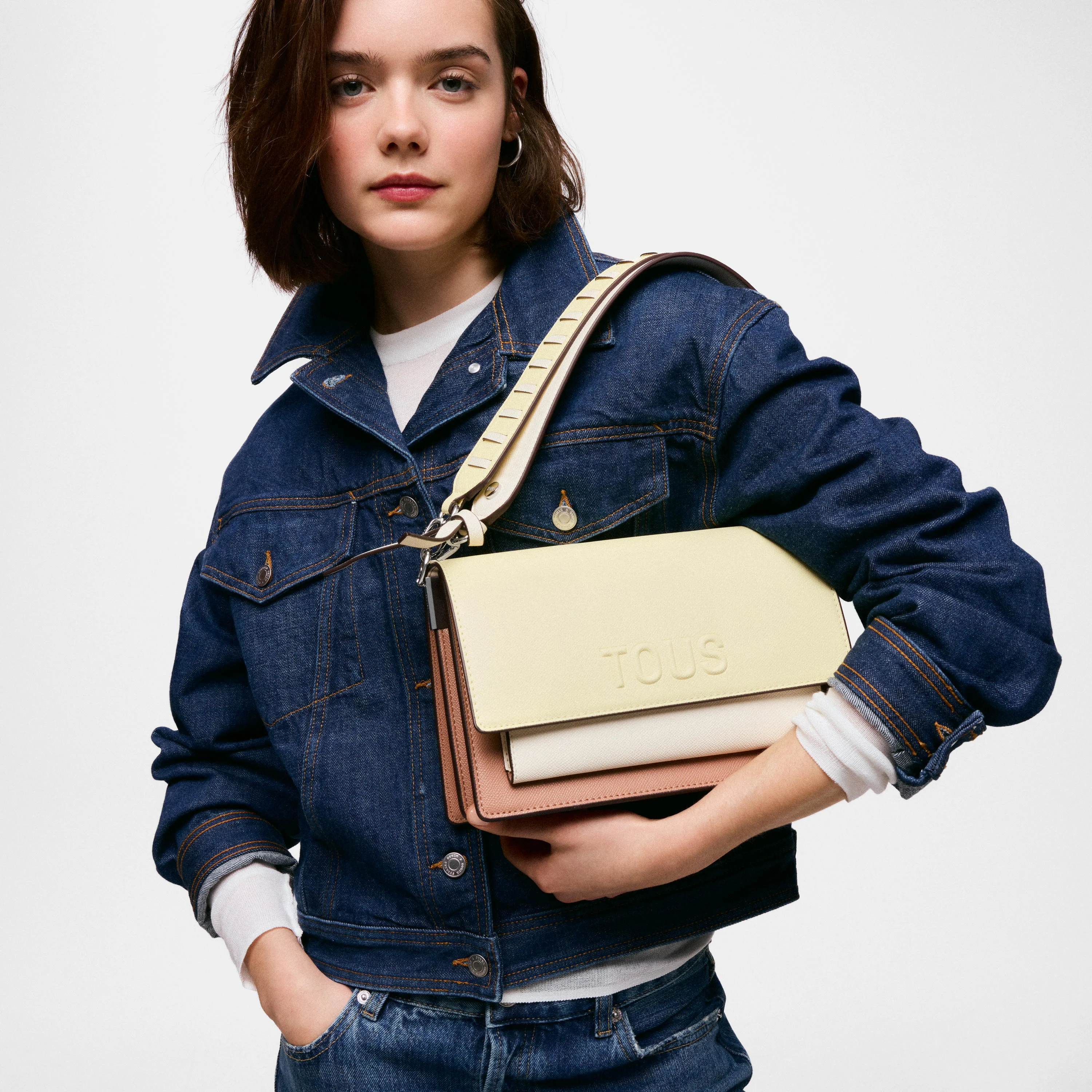 Medium light yellow Crossbody bag TOUS Audree Saffiano - 1