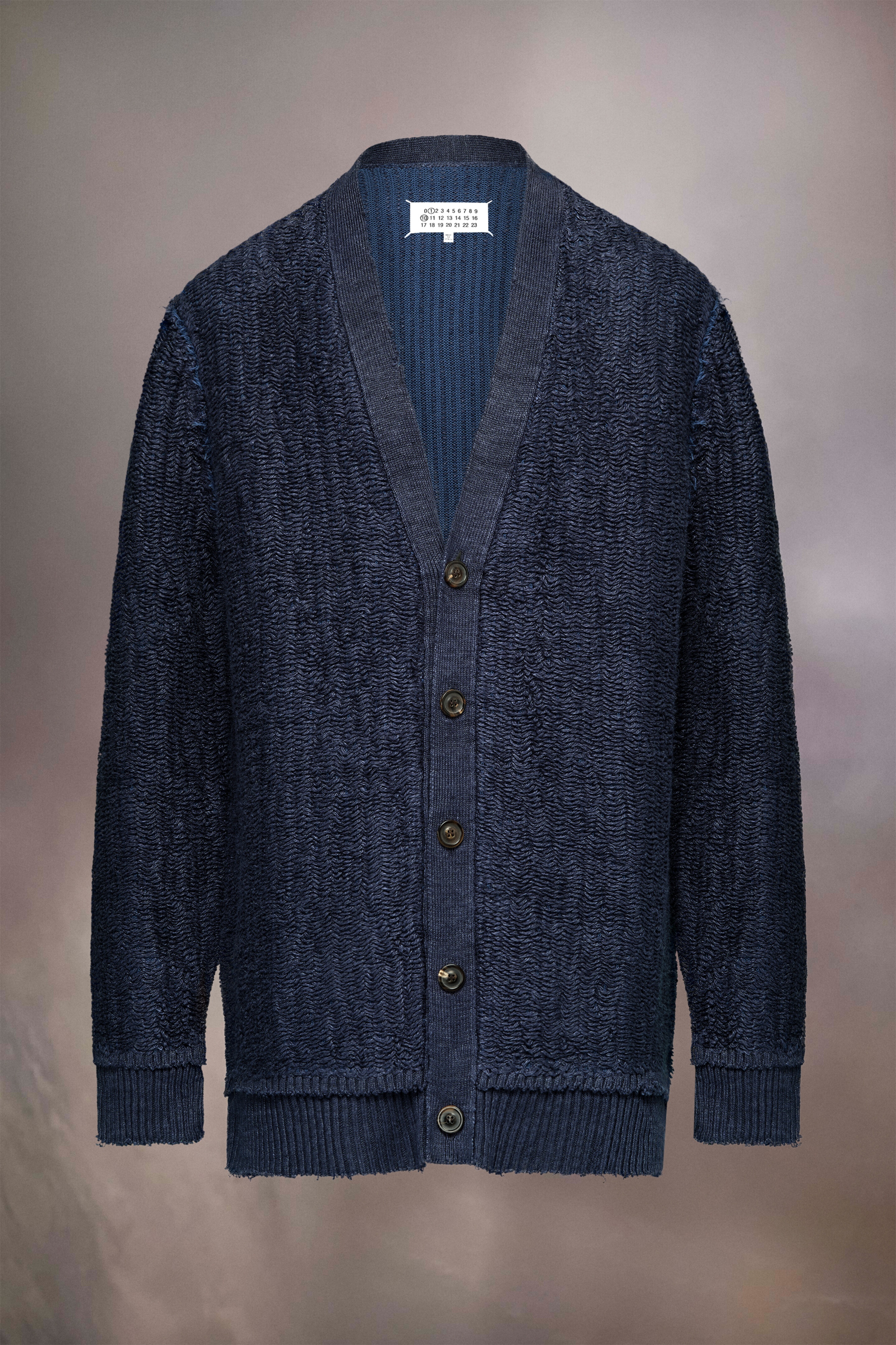 Raw woven knit cardigan - 1