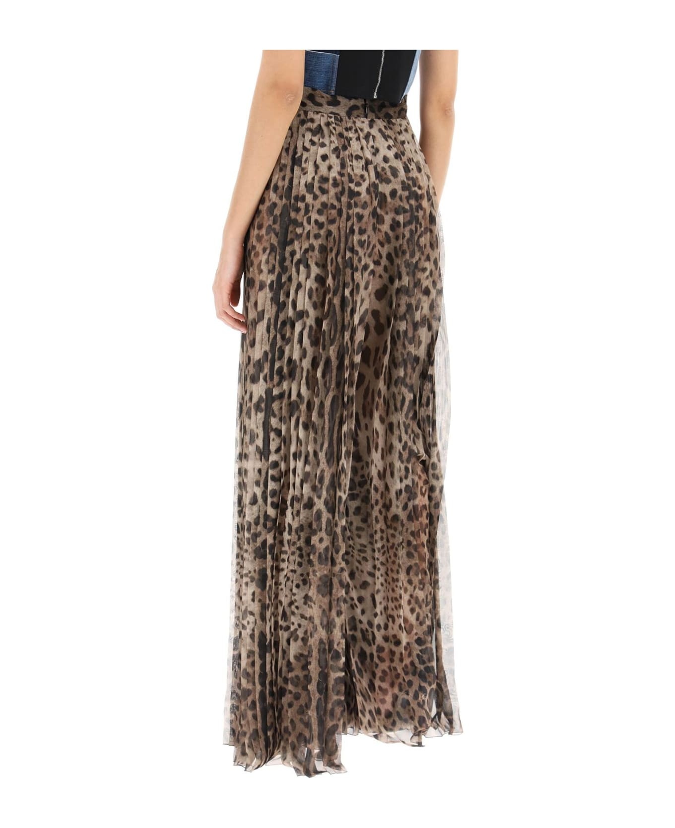 Pleated Leopard Print Palazzo Pants - 3