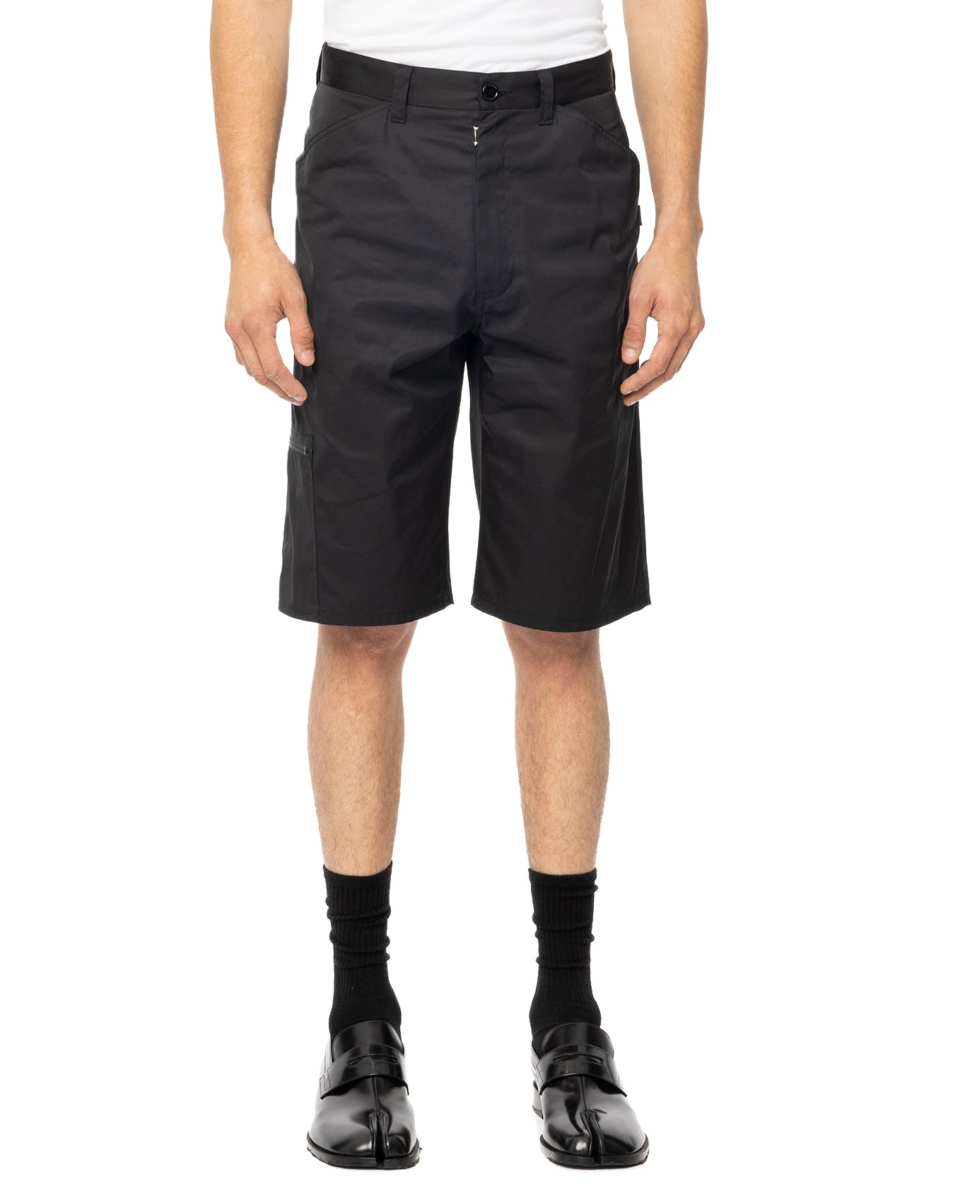Gabardine Long Shorts - Black - 1
