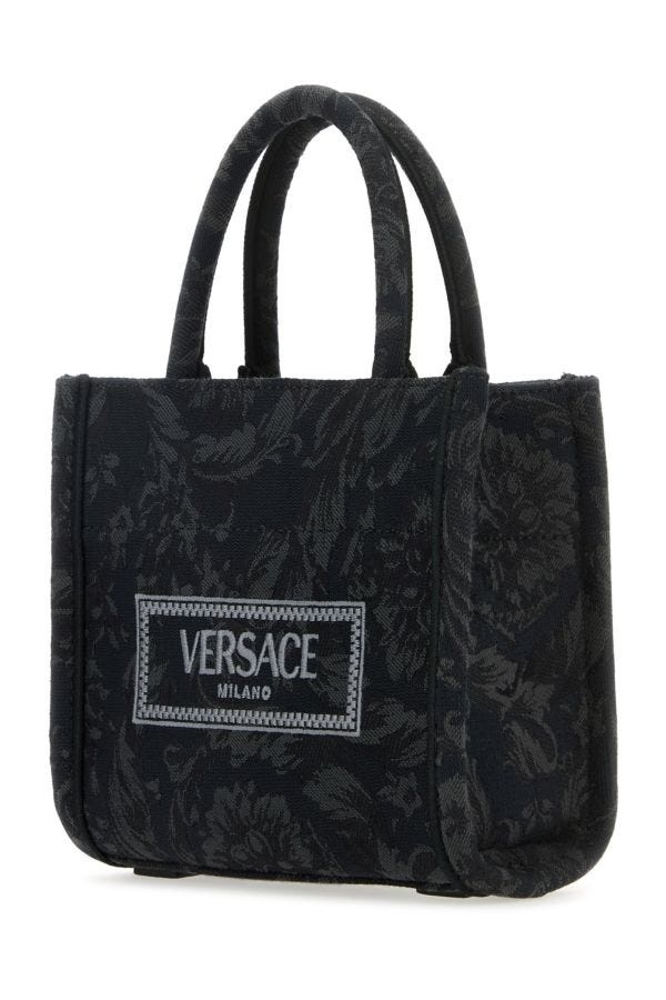 Embroidered canvas mini Athena Barocco shopping bag - 2