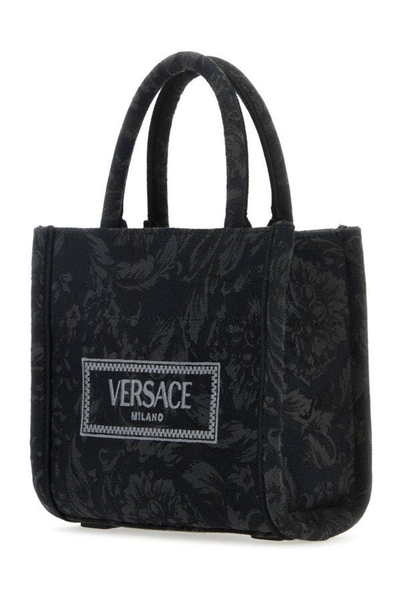 VERSACE Embroidered canvas mini Athena Barocco shopping bag outlook