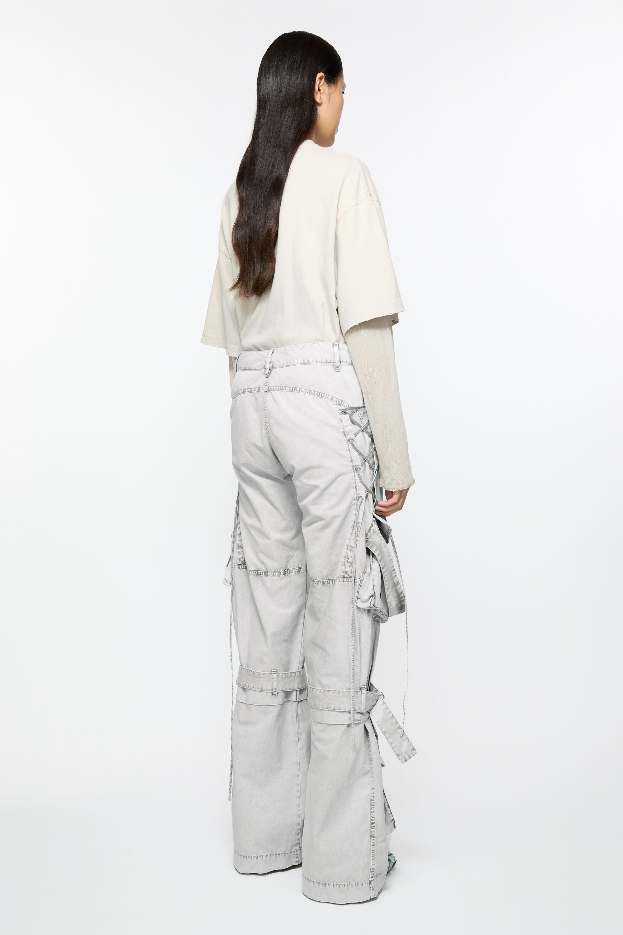 Cargo twill trousers - Dusty white - 3