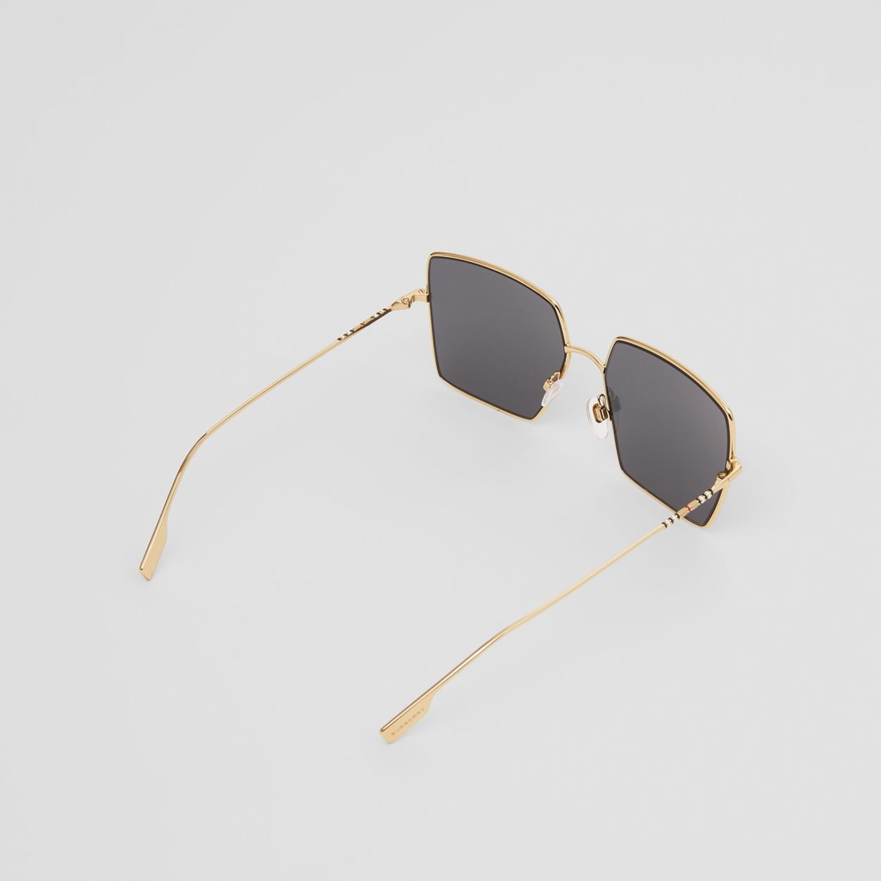 Icon Stripe Detail Square Frame Sunglasses - 5