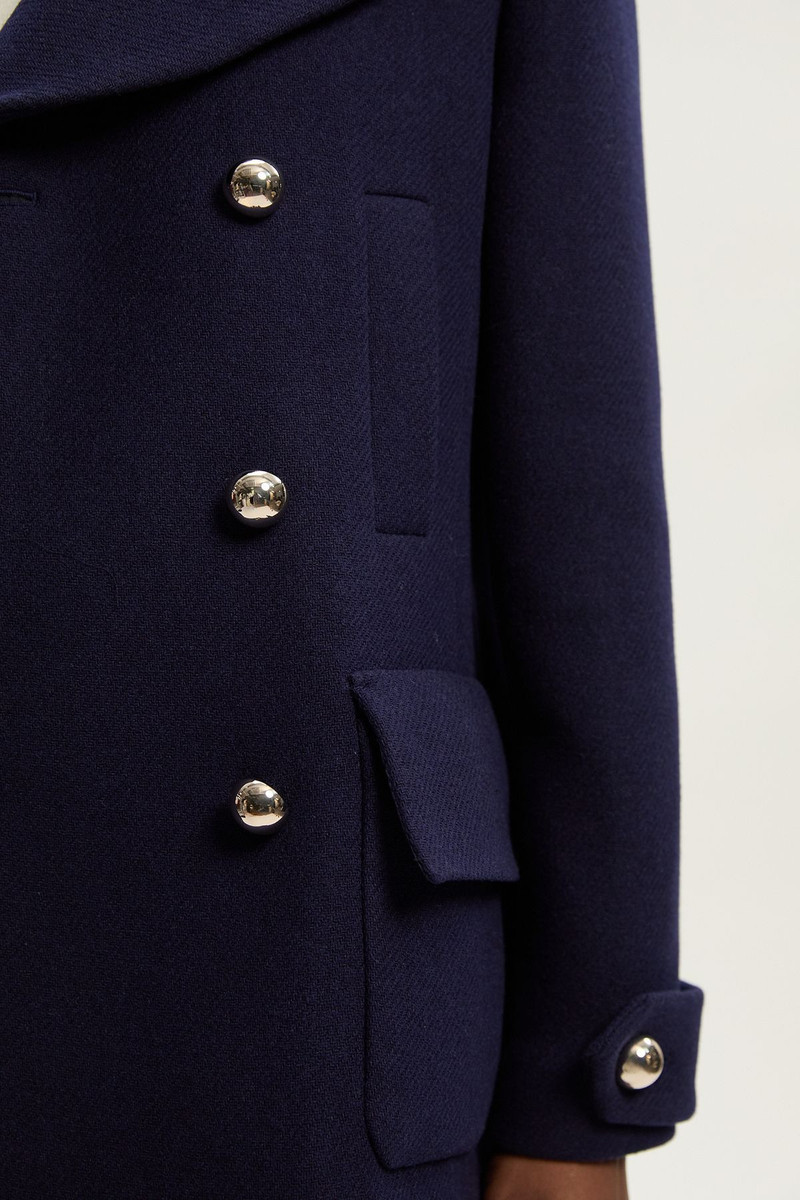 Wool Patch Pocket Tailored Short Coat 3