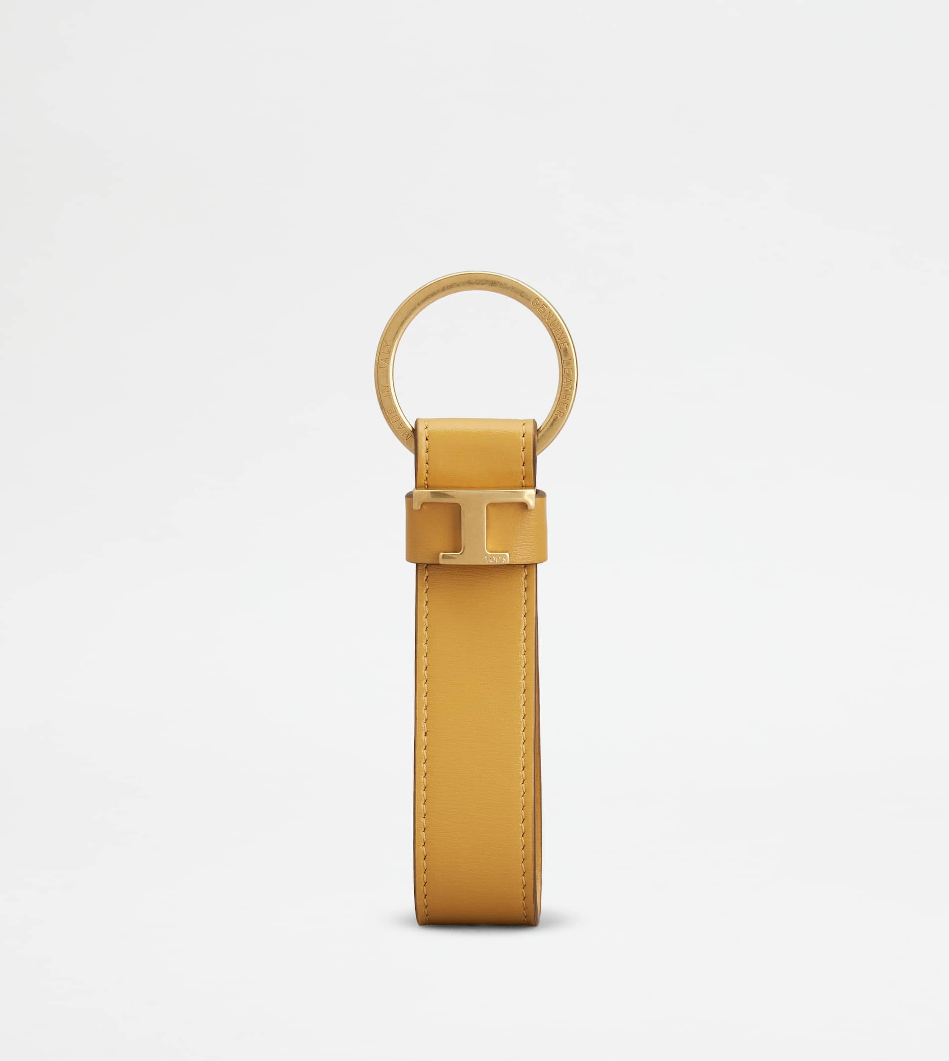 KEY HOLDER IN LEATHER - YELLOW - 1