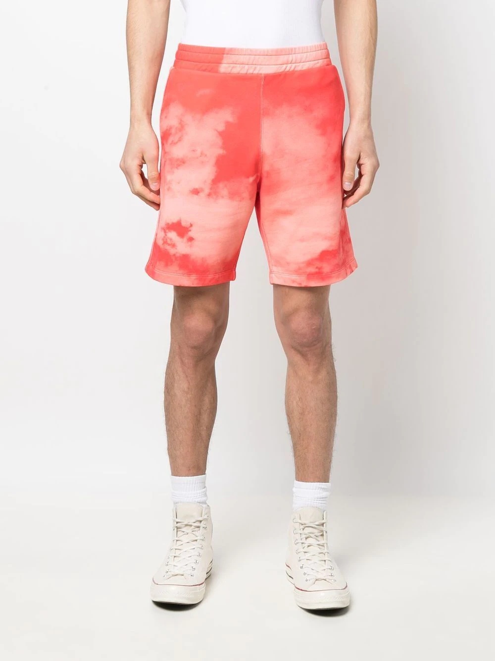 tie dye-print track shorts - 3