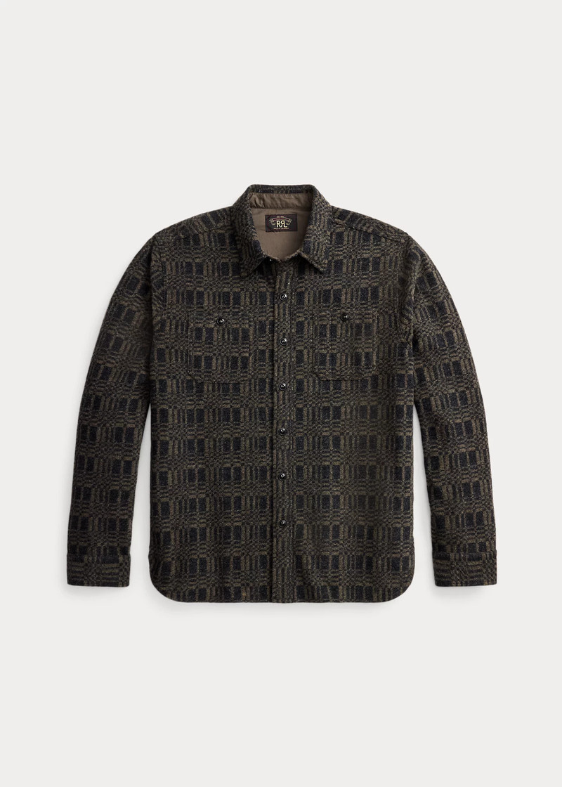 Jacquard-Knit Wool-Blend Workshirt 1