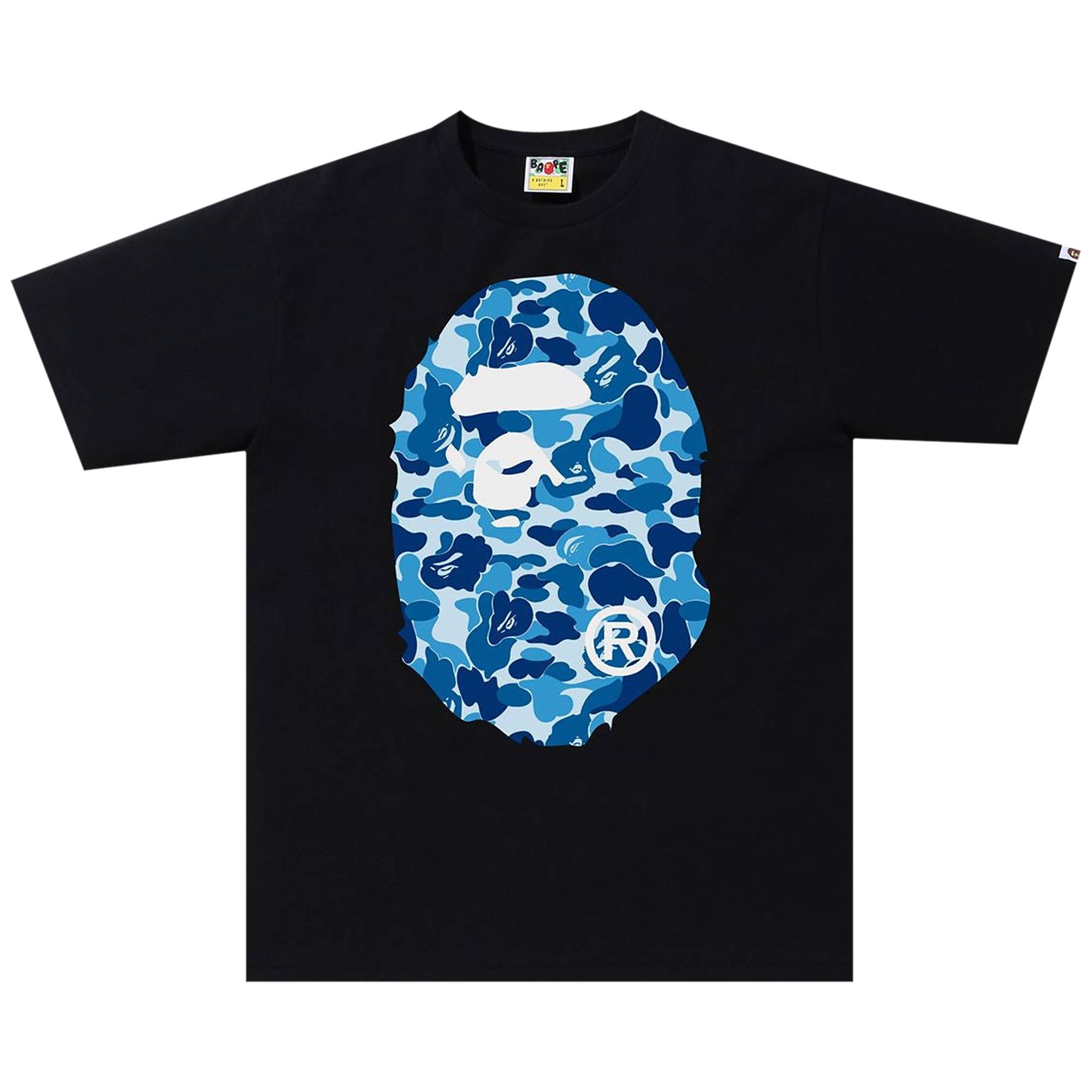 BAPE ABC Camo Big Ape Head Tee 'Black/Blue' - 1