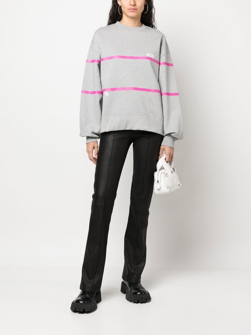 stripe-detailed sweatshirt - 2