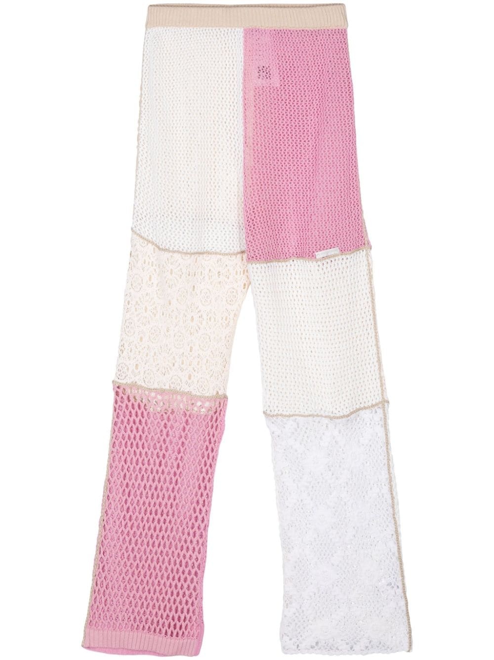 Regenerated straight-leg crochet trousers - 1