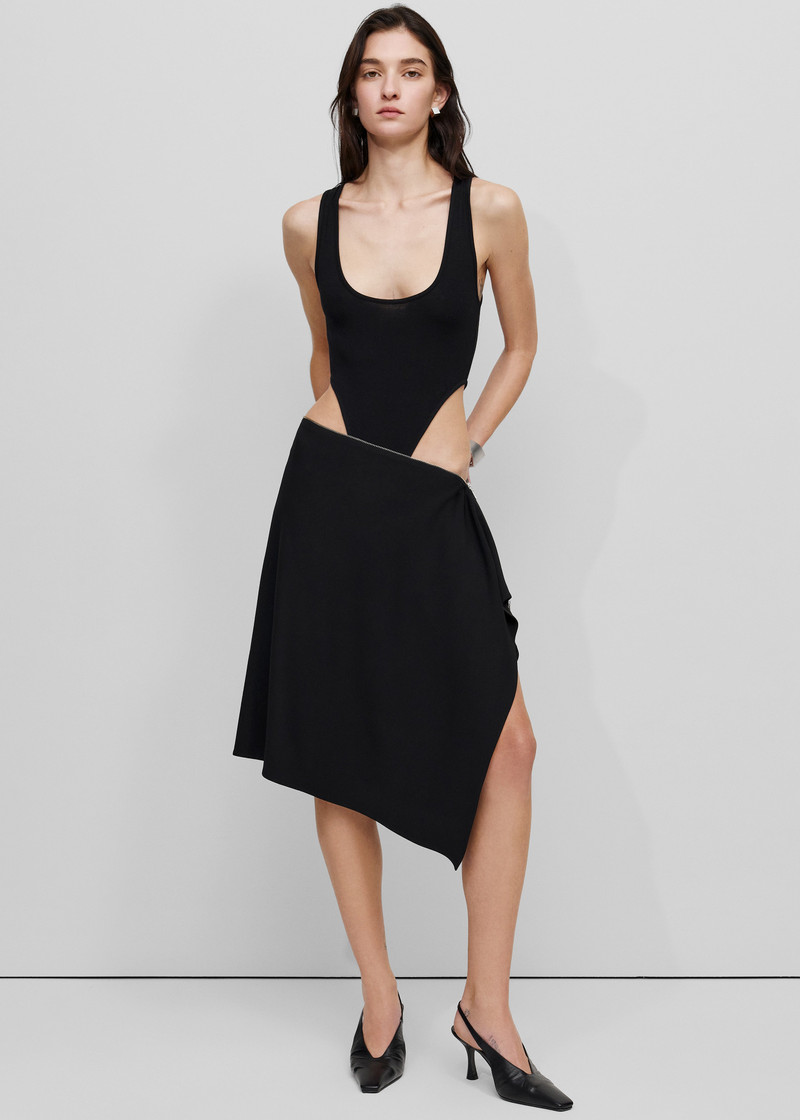 Bevza Black Square Skirt - Black 1