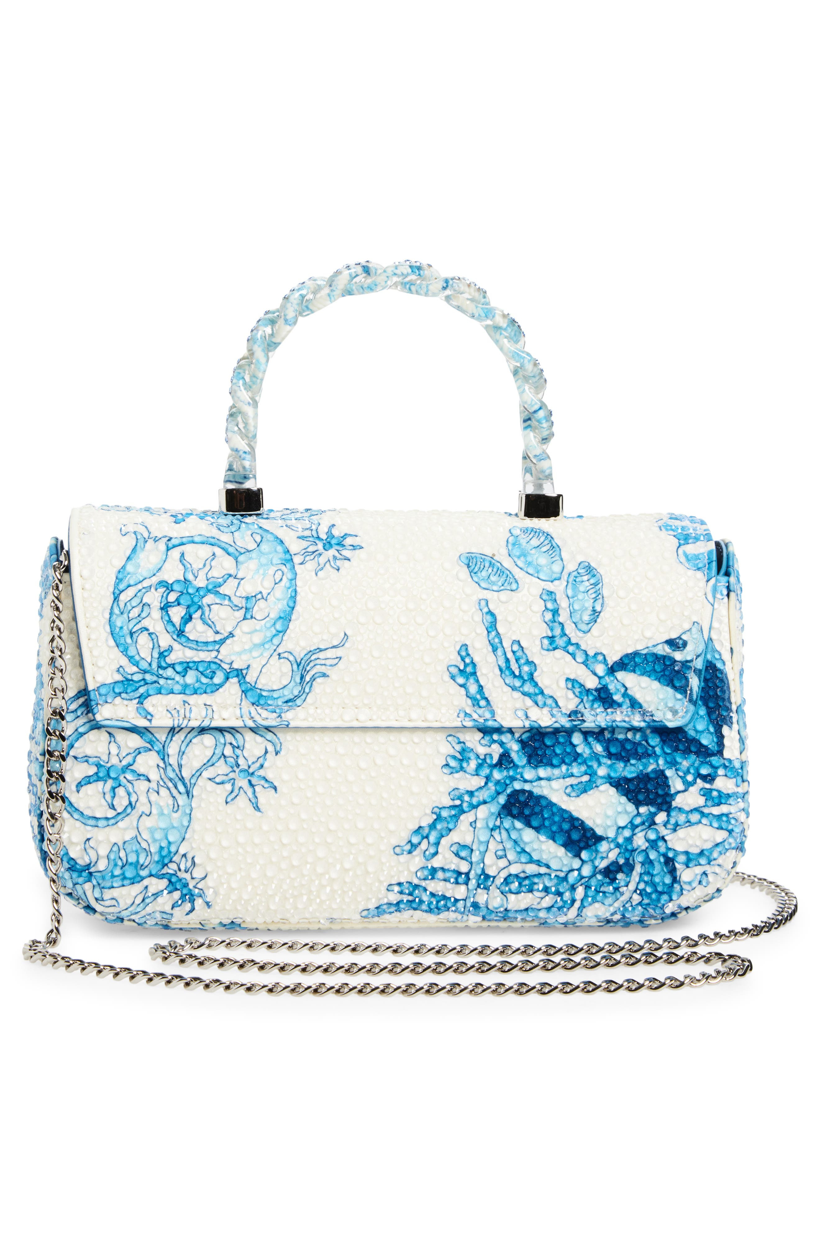 Versace Mini La Medusa Underwater Barocco Satin Top Handle Bag in Bright Blue Multi at Nordstrom - 3