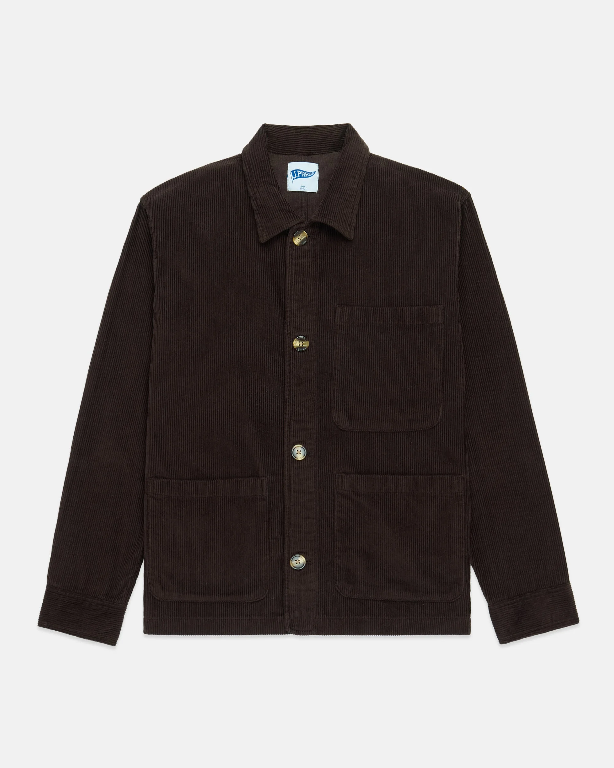 BROWN CORDUROY CHORE COAT - TRIM FIT - 1