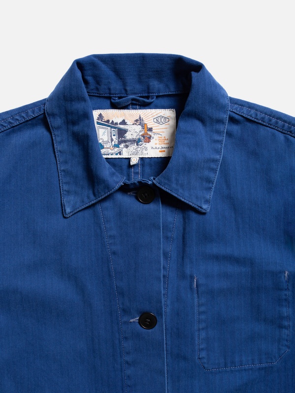 Lovis Herringbone Denim Jacket Blue - 6