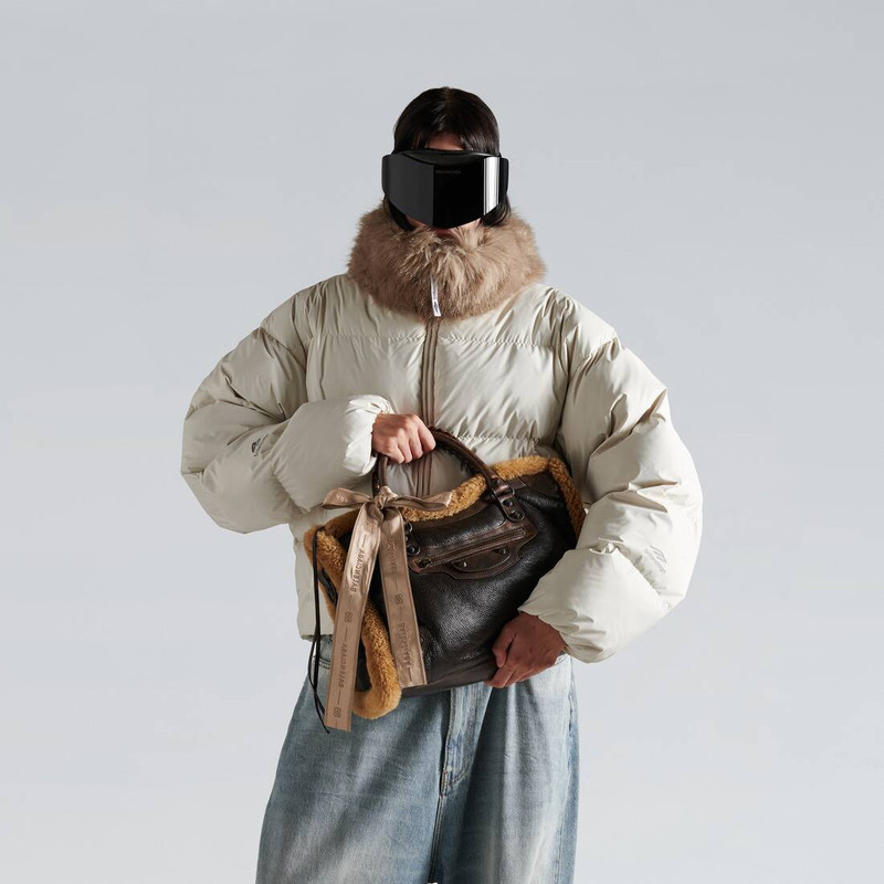 BALENCIAGA Women's Le City Bag Medium in Brown/beige outlook