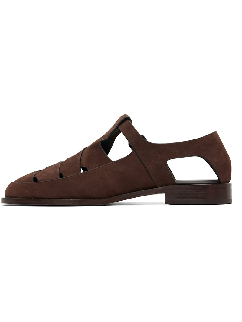HEREU Brown Besso Nubuck Sandals outlook