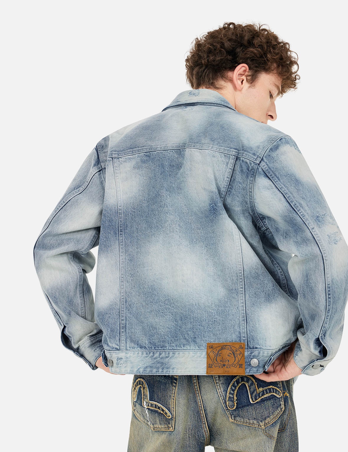Seagull Appliqué Embroidery Relax Fit Denim Jacket - 6
